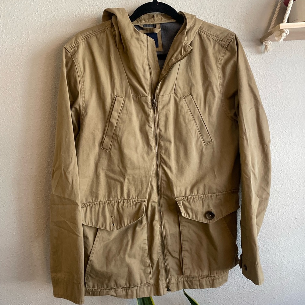 GAP Barn Chore Jacket Small Zip Front Hooded Field Khaki Workwear Utility